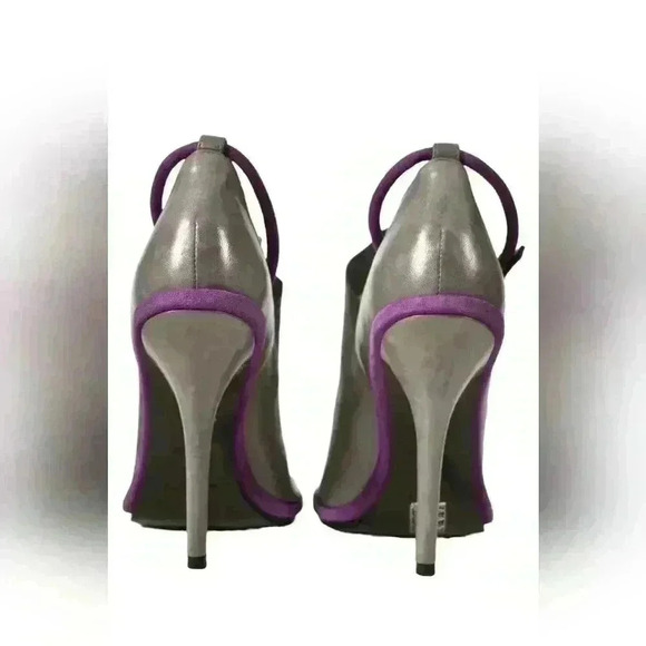 BALENCIAGA Grey Purple Leather Colourblock Slingback  Pump Heels 39EU 9US Italy - Picture 4 of 6